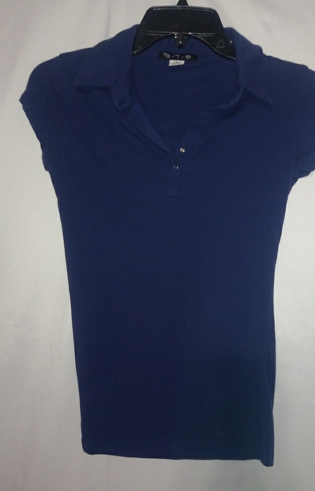 579 XS Lapis Blue Preppy Polo Shirt Top